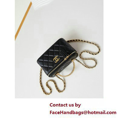 Chanel Lambskin, Resin  &  Gold-Tone Metal Clutch with Chain Bag AP3820 Black 2025